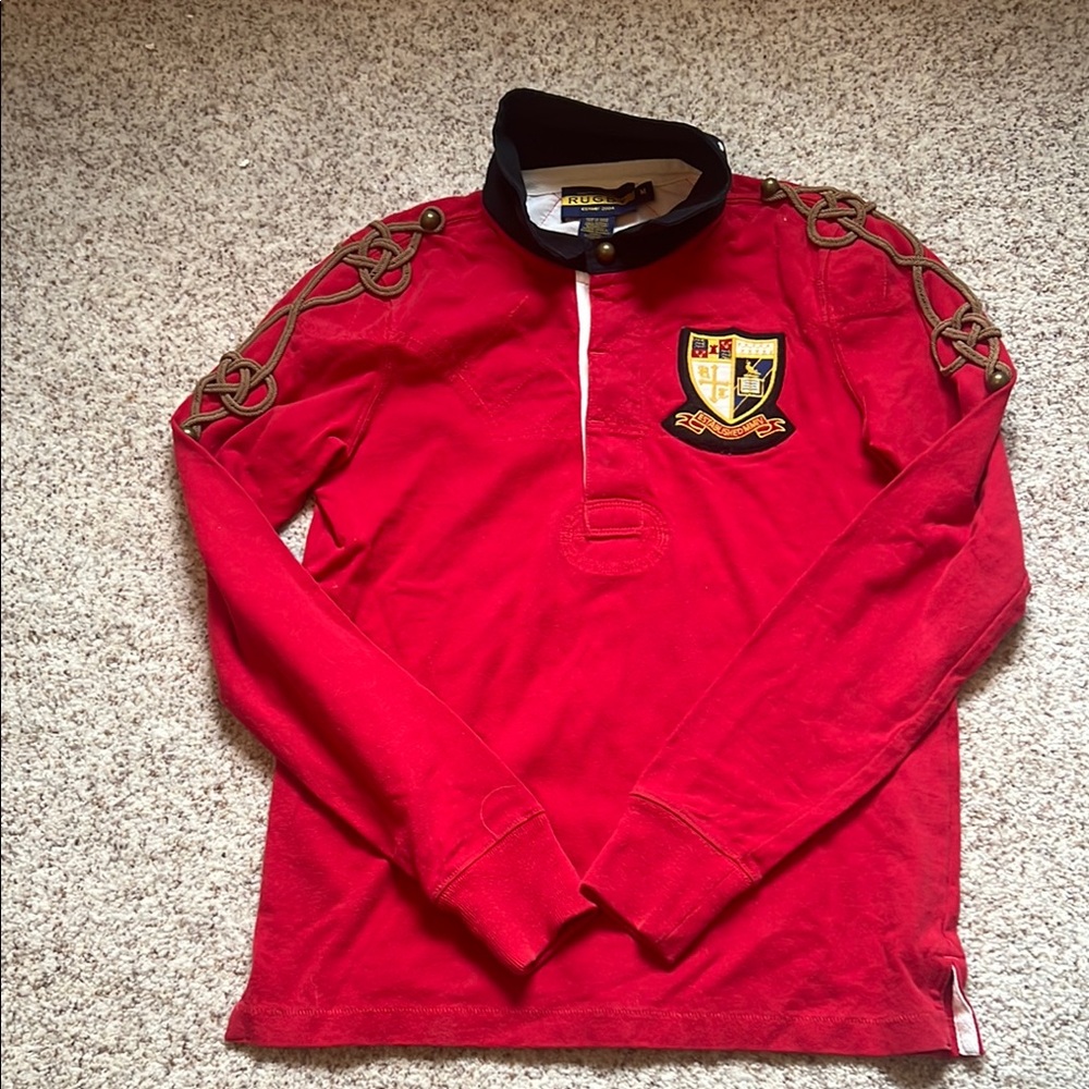 Ralph Lauren Red rugby shirt with Crest